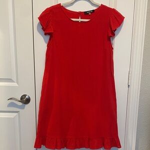 Sugarlips Vibrant Red Flutter Sleeve Dress